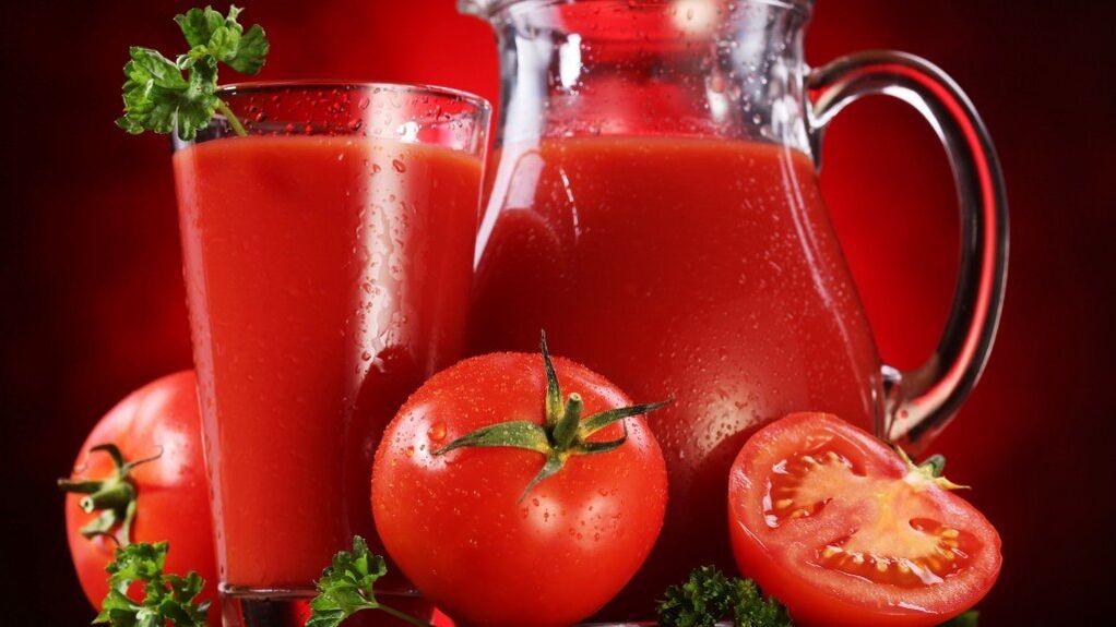 لالتهاب البنكرياس دون تفاقم، عصير الطماطم الطازج مفيد. 